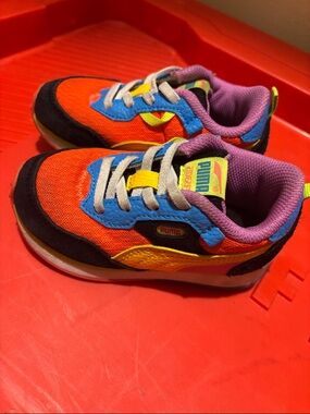 Puma Kids' Orange and Blue Sneakers